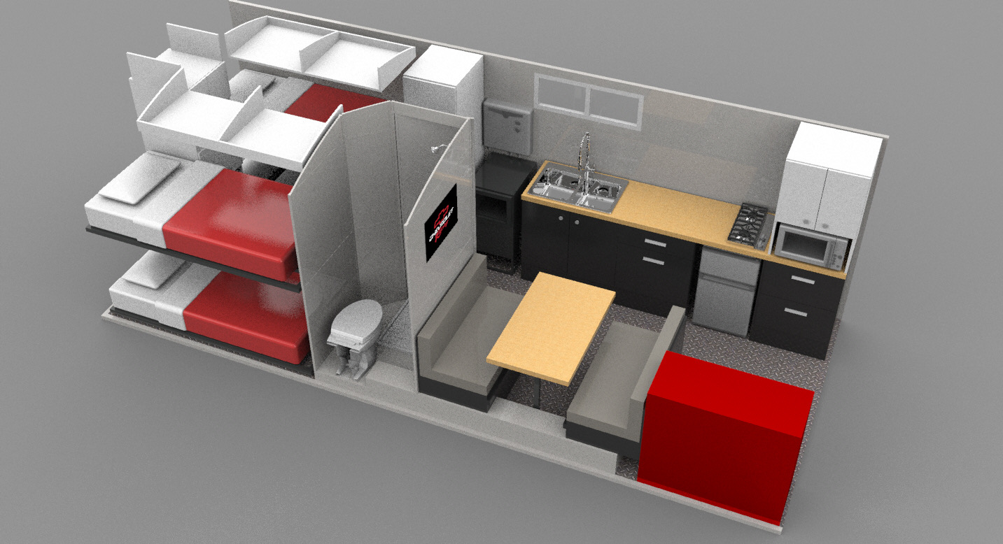 Carro HF — Plano interior 3D